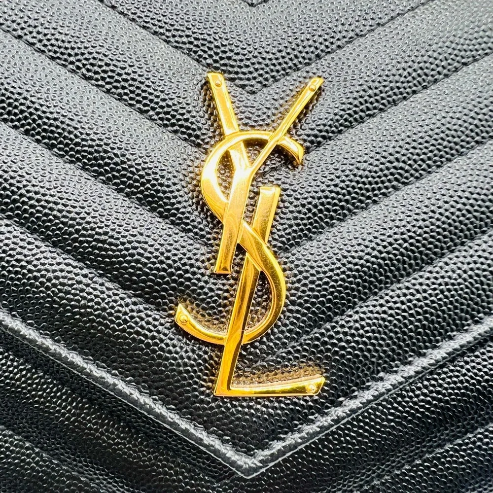 Saint Laurent Black Leather Cassandra Bag with Gold Chain w/ Dust Bag and Box - Picture 4 of 15